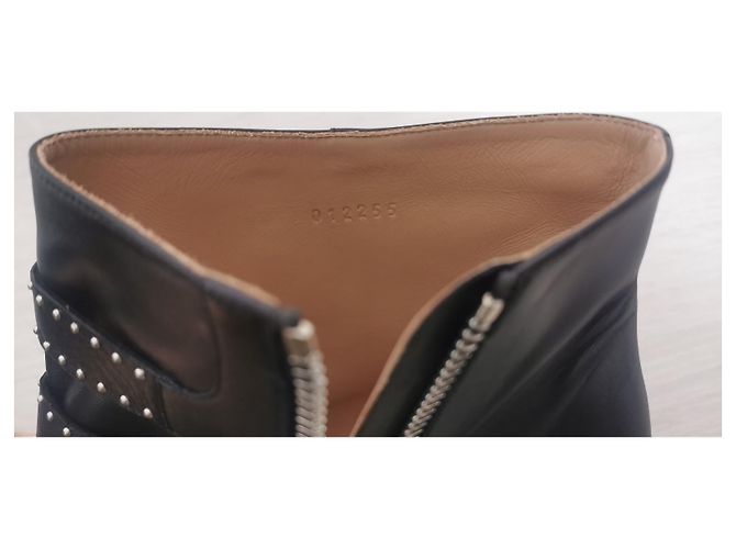 Chloé Susanna Botas de Tobillo Negro Plata Cuero Metálico - vista 9