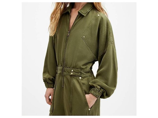 Mono de denim All Saints Frieda Verde Caqui - vista 3