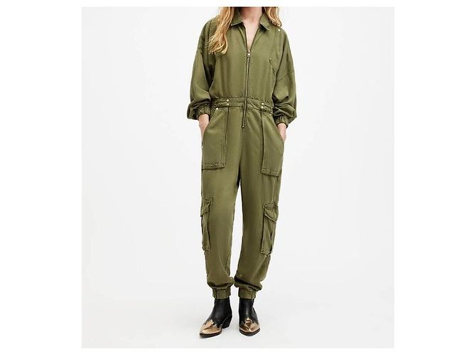 Mono de denim All Saints Frieda Verde Caqui - vista 4