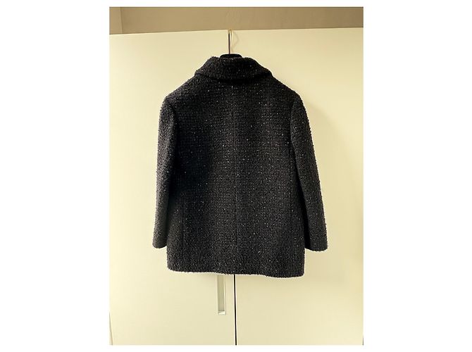Chanel Giacca in tweed nero a maniche 3/4 - vista 2