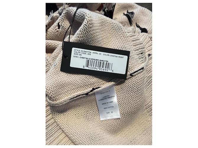 Pullover R13 Oversized de Algodão Preto Bege - vista 3