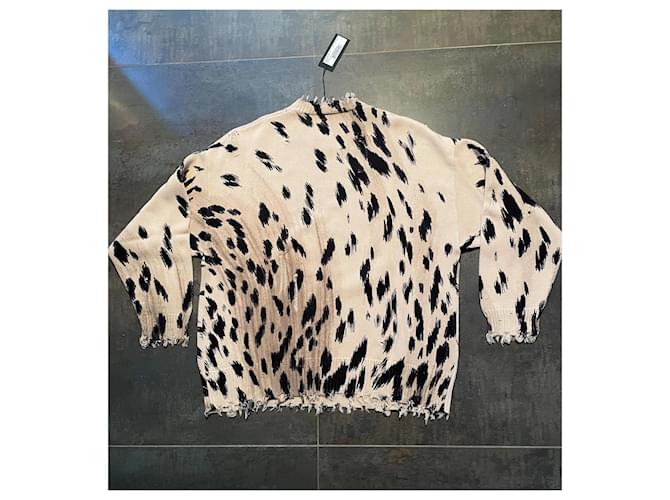 Pullover R13 Oversized de Algodão Preto Bege - vista 4