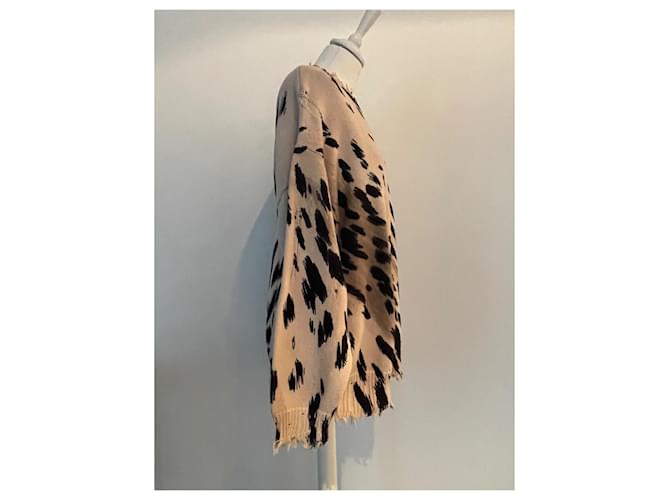 Pullover R13 Oversized de Algodão Preto Bege - vista 6