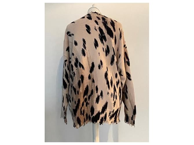 Pullover R13 Oversized de Algodão Preto Bege - vista 7