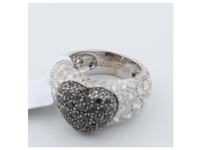 De Grisogono Black Diamond Heart Ring, Size 51 White - view 10