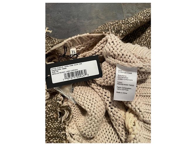 R13 Cardigan Baumwolle Khaki Beige Oversized - Ansicht 3