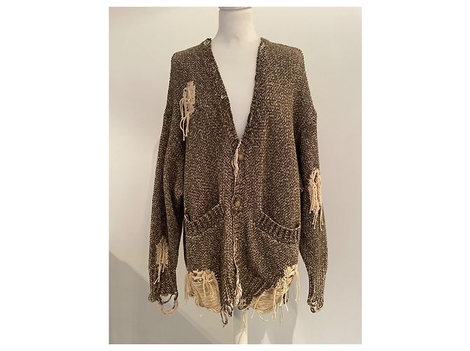 R13 Cardigan Baumwolle Khaki Beige Oversized - Ansicht 5