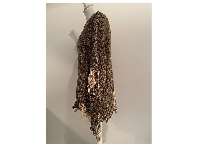 R13 Cardigan Baumwolle Khaki Beige Oversized - Ansicht 8