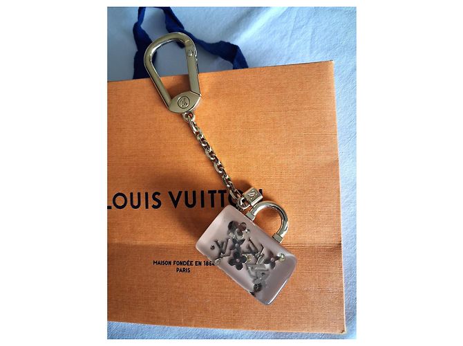Charm per borsa Louis Vuitton Monogramma Camel Oro Beige D'oro Metallico Carne Gold hardware Cammello - vista 3