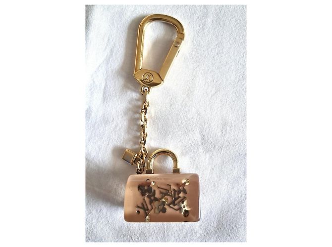 Charm per borsa Louis Vuitton Monogramma Camel Oro Beige D'oro Metallico Carne Gold hardware Cammello - vista 5