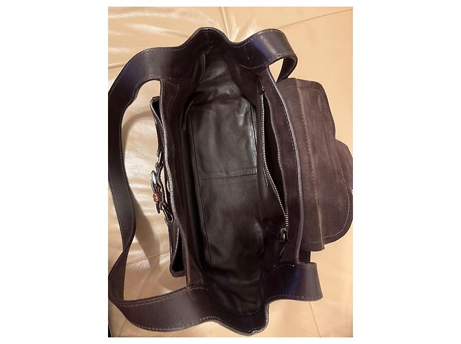 Borsa a mano Prada BR3021 Suede e Pelle Marrone - vista 10