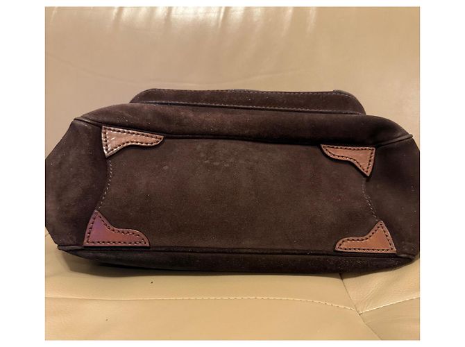 Borsa a mano Prada BR3021 Suede e Pelle Marrone - vista 8