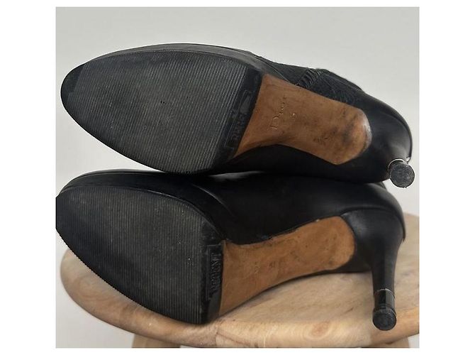 Dior Hermitage black leather tall boots - view 8