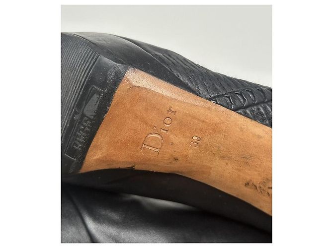Dior Hermitage black leather tall boots - view 9