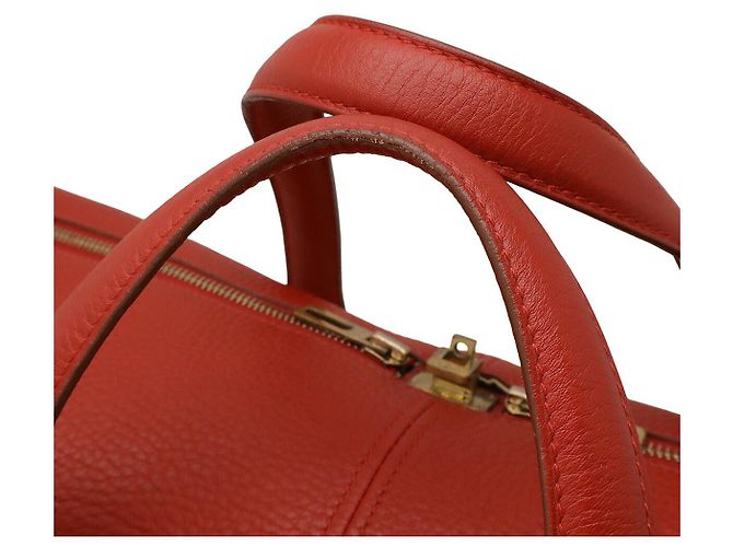 Borsa Boston Victoria 50 in tela e pelle Hermès Marrone Beige - vista 6