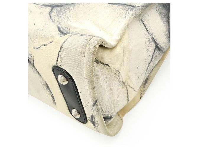2.55 Bolsa tote de lona e couro Camélia da Chanel Branco - vista 3