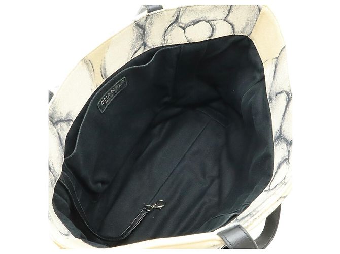 2.55 Bolsa tote de lona e couro Camélia da Chanel Branco - vista 5