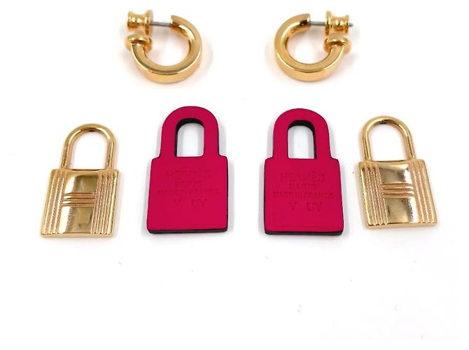 Orecchini O Kelly PM Hermès Oro Rosa D'oro Metallico - vista 8