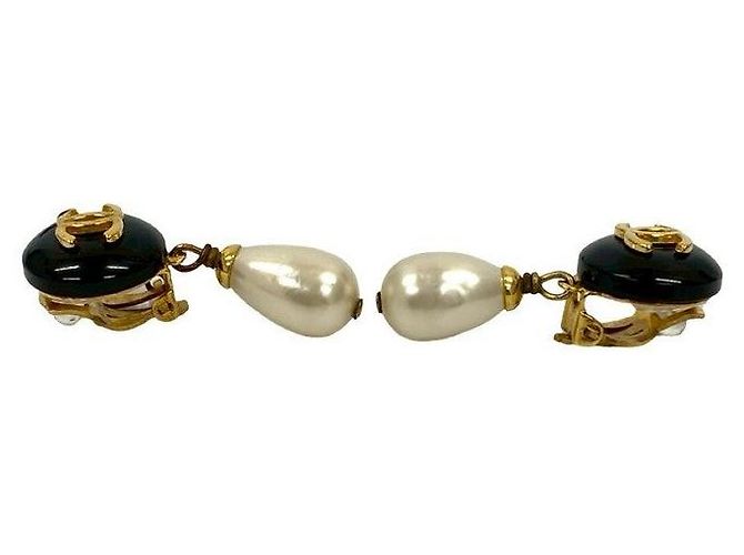 Pendientes Chanel Coco Mark Dorado Metálico - vista 4