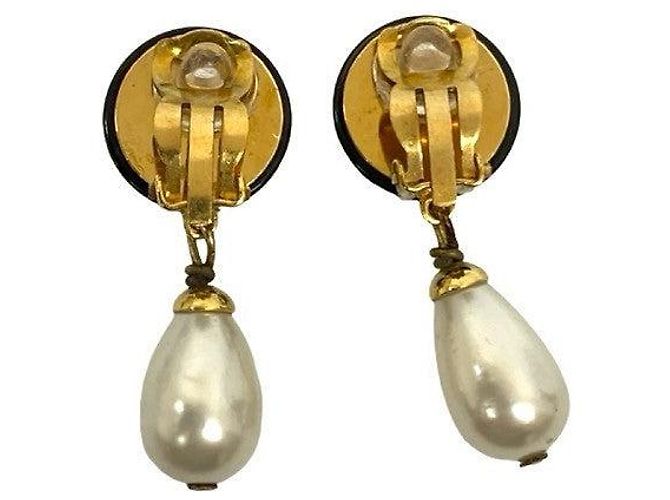 Pendientes Chanel Coco Mark Dorado Metálico - vista 6