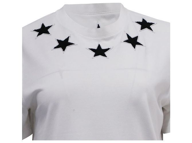 Camiseta de algodão branco bordada com estrelas Givenchy Cru - vista 2