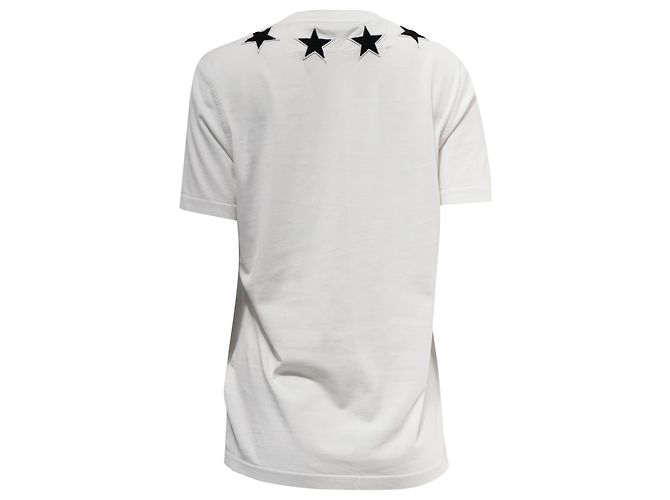 Camiseta de algodão branco bordada com estrelas Givenchy Cru - vista 4