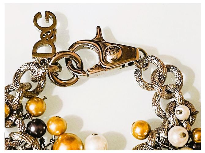 Raro splendido bracciale DOLCE & GABBANA acciaio con sfere e perle di vari colori e dimensioni Argento Multicolore - vista 12