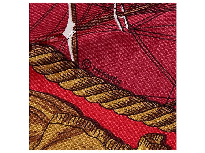 Bufanda de seda MARINE ET CAVALERIE de Hermès Roja - vista 4