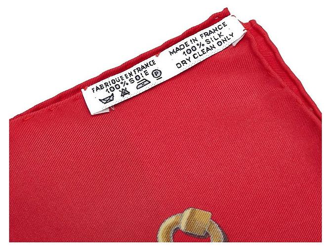 Bufanda de seda MARINE ET CAVALERIE de Hermès Roja - vista 5