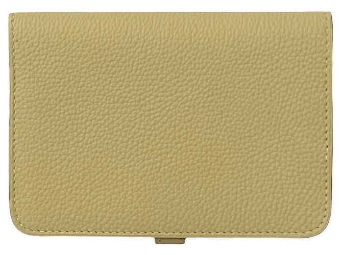 Hermès Dogon Compact Geldbörse aus Togo-Leder Weiß - Ansicht 3