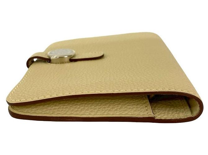 Hermès Dogon Compact Geldbörse aus Togo-Leder Weiß - Ansicht 5