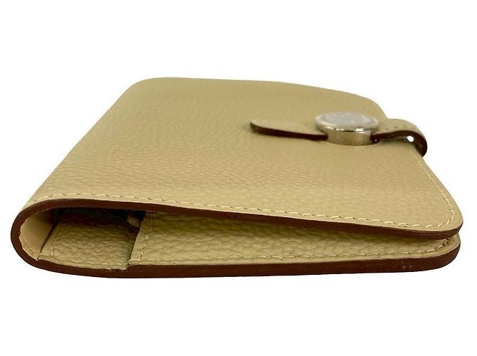 Hermès Dogon Compact Geldbörse aus Togo-Leder Weiß - Ansicht 6