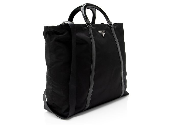 Borsa Prada Tessuto Spazzolato N/S Nero - vista 2
