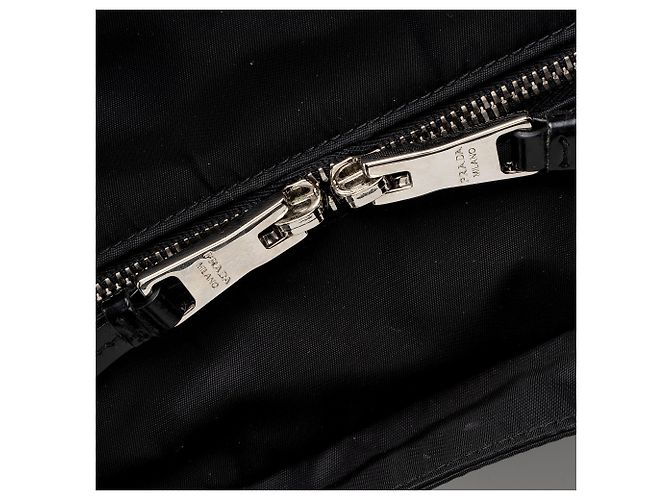 Borsa Prada Tessuto Spazzolato N/S Nero - vista 7