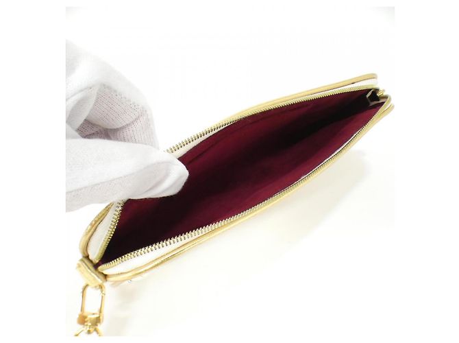 Pochette Kate in tela rivestita Multicolore Louis Vuitton Bianco - vista 7