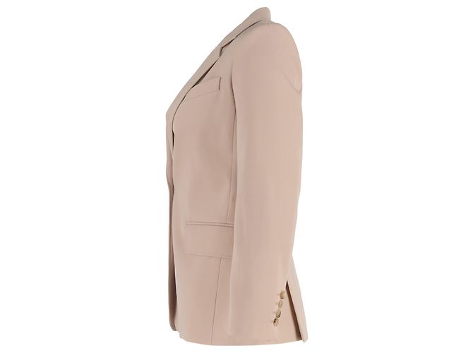 Max Mara Unno Single-Breasted Blazer with Pockets in Beige Wool - view 2