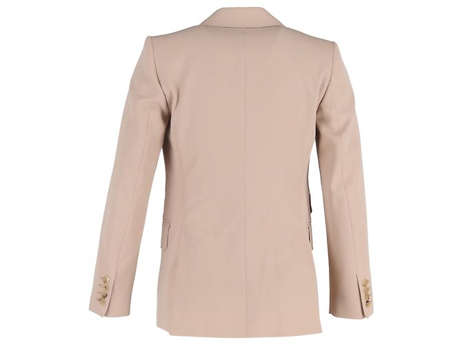 Max Mara Unno Single-Breasted Blazer with Pockets in Beige Wool - view 3