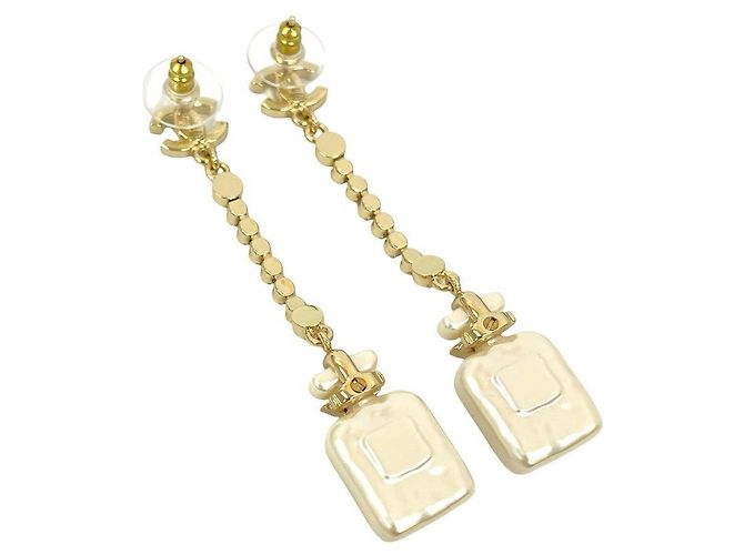 Orecchini a forma di bottiglia di profumo Chanel D'oro Metallico - vista 7