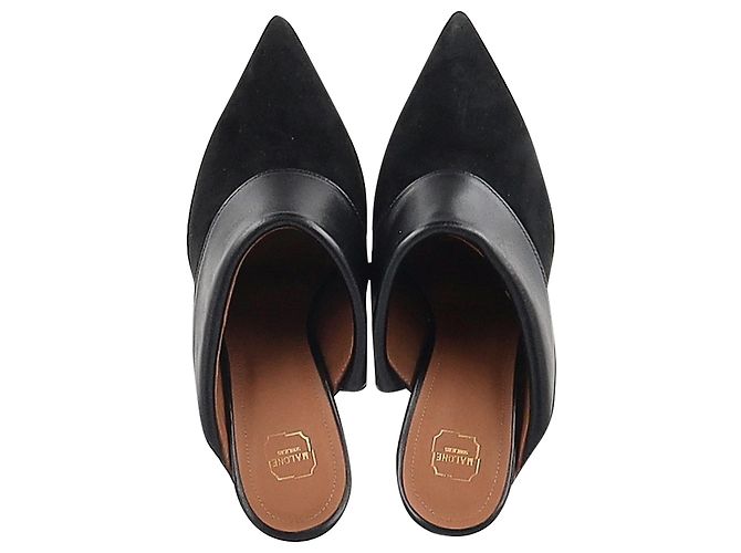 Autre Marque Mule con tacco a punta Malone Souliers in suede nero e pelle - vista 3