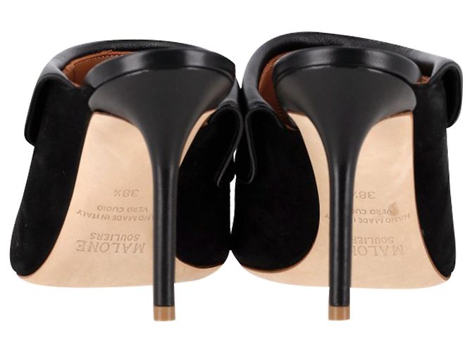 Autre Marque Mule con tacco a punta Malone Souliers in suede nero e pelle - vista 5