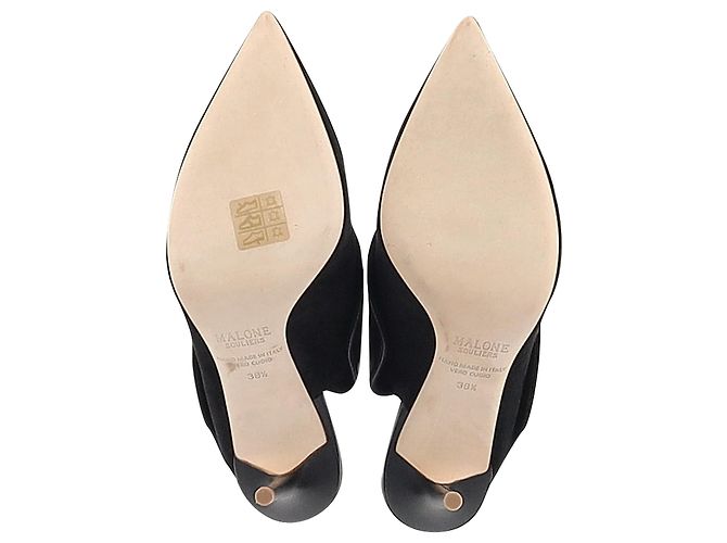 Autre Marque Mule con tacco a punta Malone Souliers in suede nero e pelle - vista 6