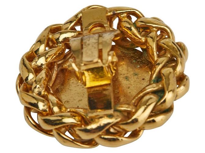 Orecchini rotondi con motivo di grano Coco Mark di Chanel D'oro Metallico - vista 4