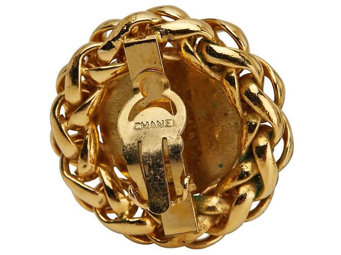 Orecchini rotondi con motivo di grano Coco Mark di Chanel D'oro Metallico - vista 6