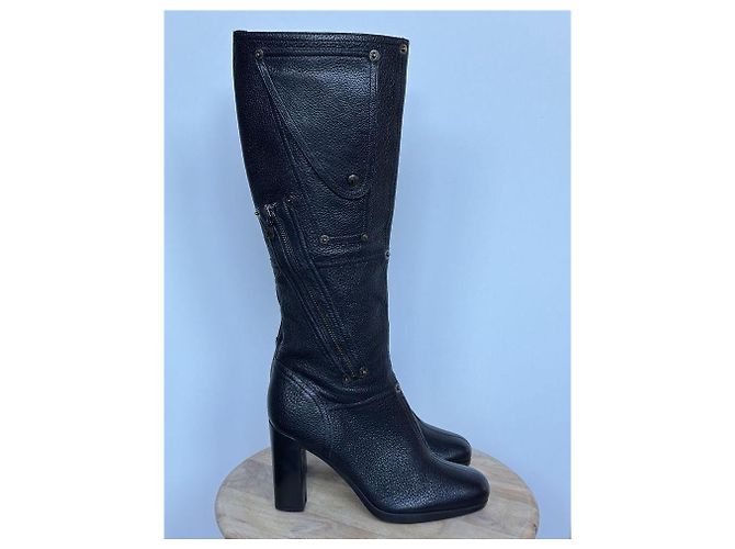 Botas Prada de cuero negro - vista 3