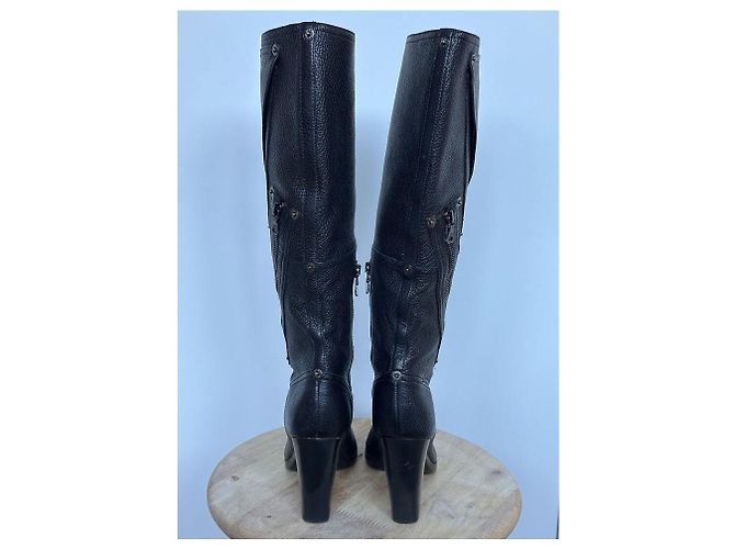 Botas Prada de cuero negro - vista 4