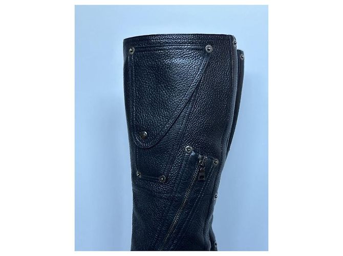 Botas Prada de cuero negro - vista 8