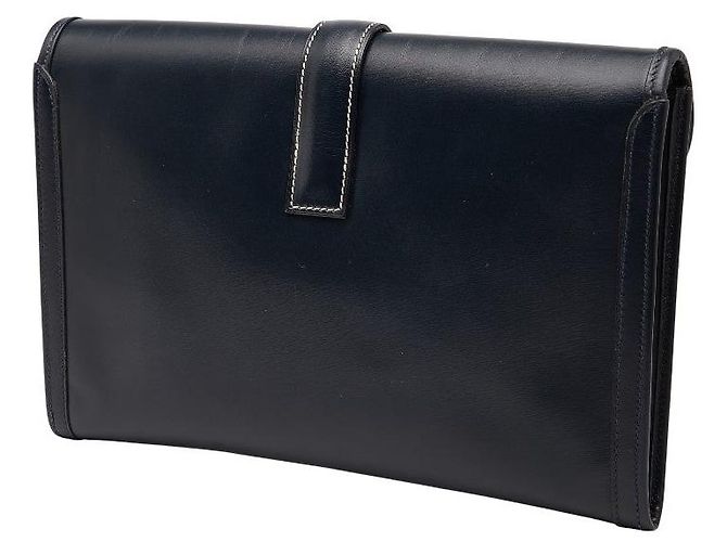 Borsa clutch JigePM in pelle box di Hermès Blu - vista 2