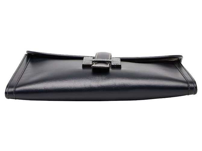 Borsa clutch JigePM in pelle box di Hermès Blu - vista 3
