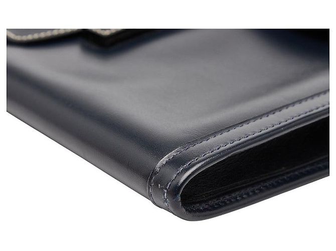 Borsa clutch JigePM in pelle box di Hermès Blu - vista 4