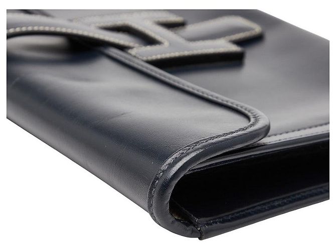 Borsa clutch JigePM in pelle box di Hermès Blu - vista 6